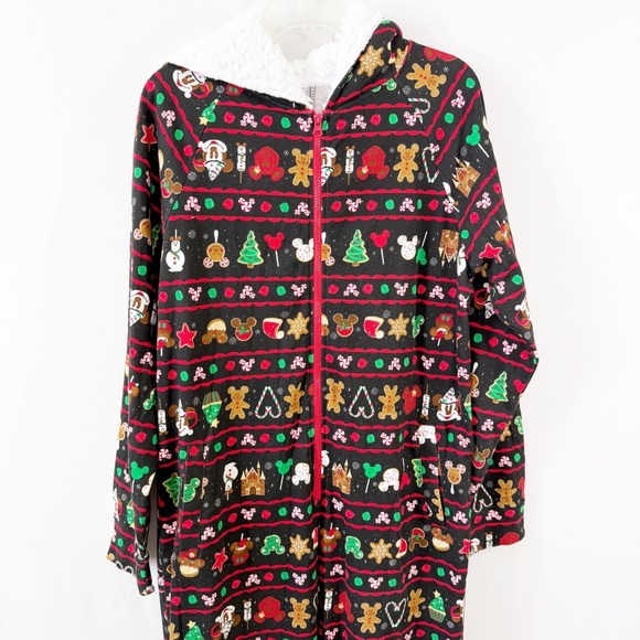 Disney Black Mickey Mouse Fair Isle Jumpsuit Size M Christmas Festive Holiday - Picture 4 of 11